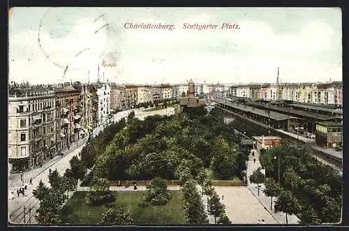 AK Berlin-Charlottenburg, Bahnhof am Stuttgarter Platz