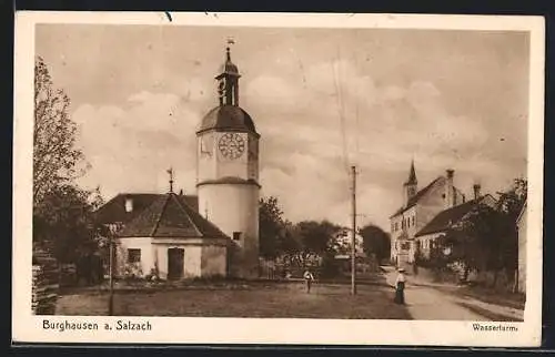 AK Burghausen / Salzach, Blick auf den Wasserturm