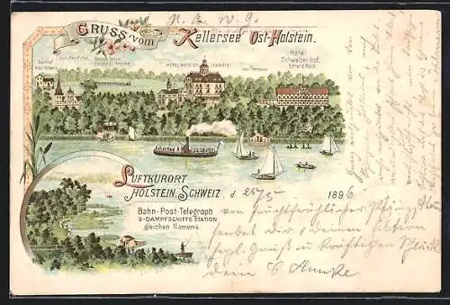 Lithographie Eutin, Hotel Holsteinische Schweiz, Hotel Schweizer Hof & Touristen Hotel