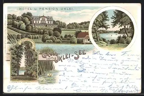 Lithographie Eutin, Hotel-Pension Uklei am Uklei-See