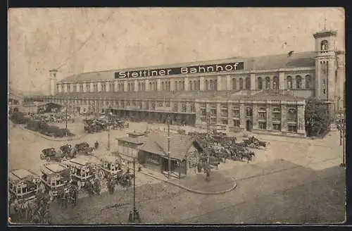 AK Berlin, Blick auf den Stettiner Bahnhof von Hotel Baltic, Invalidenstrasse