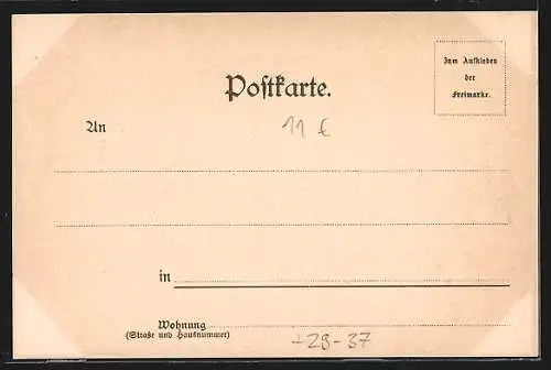 Lithographie Hameln, Totalansicht der Stadt, Wappen