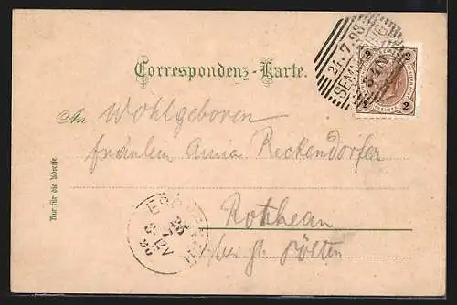 Lithographie Semmering, Hotel Panhans, Kalte Rinne mit Viadukt