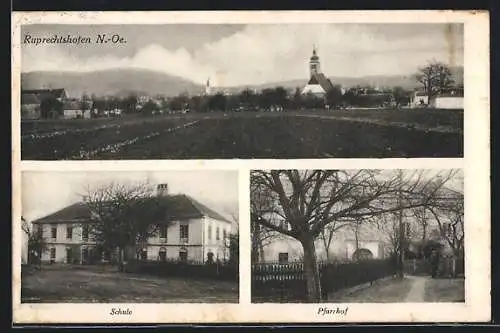AK Ruprechtshofen, Ortsansicht mit Schule und Pfarrhof