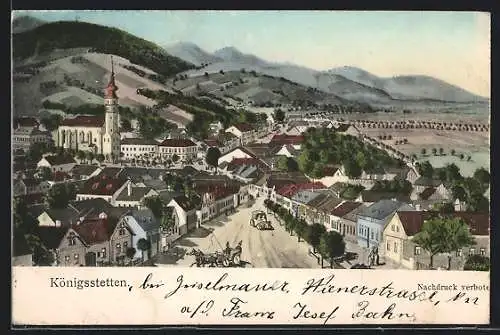 AK Königsstetten, Ortsansicht mit Blick zur Kirche