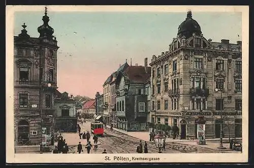 AK St. Pölten, Strassenbahn in der Kremsergasse
