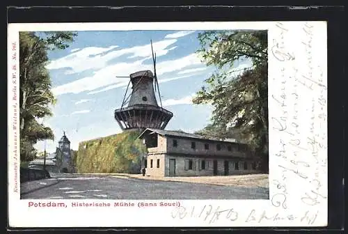 AK Potsdam, An der Historischen Mühle Sans Souci