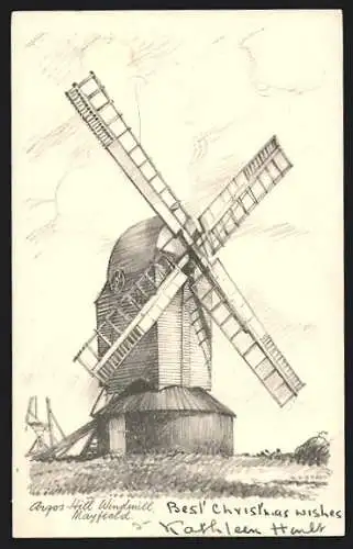 Künstler-AK Mayfield, Arqos Hill Windmill