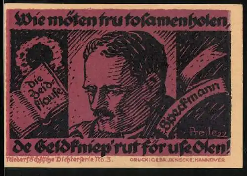 Notgeld Hannover 1922, 5 Mark, Speckmann