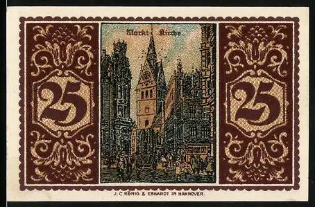 Notgeld Hannover 1921, 25 Pfennig, Marktkirche