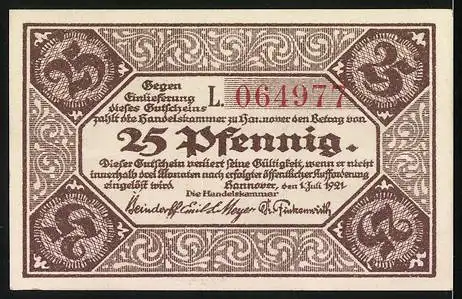 Notgeld Hannover 1921, 25 Pfennig, Marktkirche