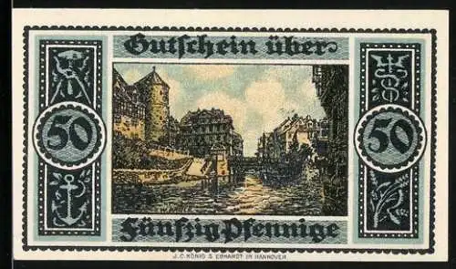 Notgeld Hannover 1921, 50 Pfennig, Leinepartie