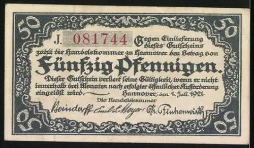 Notgeld Hannover 1921, 50 Pfennig, Leinepartie