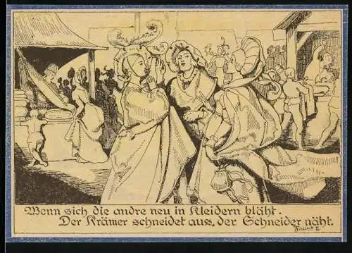 Notgeld Weimar 1921, 75 Pfennig, Szene aus Faust II