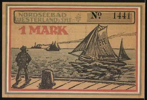 Notgeld Westerland a. Sylt 1921, 1 Mark, Wappen