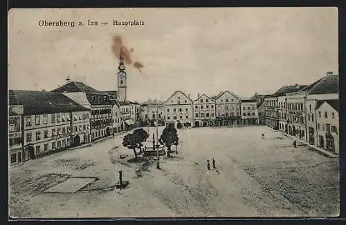 AK Obernberg am Inn, Hauptplatz mit Denkmal