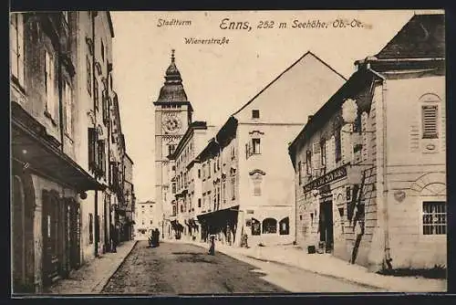AK Enns, Stadtturm an der Wienerstrasse