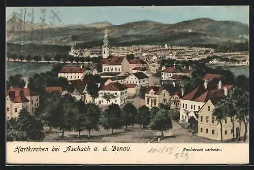 AK Hartkirchen bei Aschach a. d. Donau, Ortsansicht aus der Vogelschau