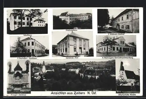 AK Zeillern, Gemeindeamt, Schulhaus, Erholungsheim