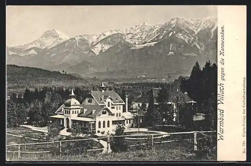 AK Villach, Teilansicht gegen die Karawanken