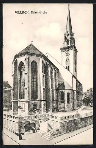 AK Villach, Ansicht der Pfarrkirche