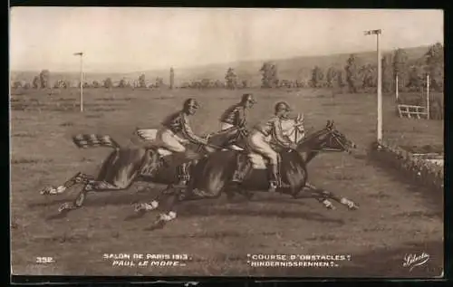 AK Salon de Paris 1913, Hindernisrennen