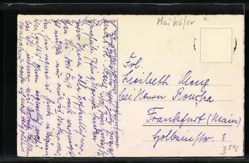 AK Mädchen mit angeleintem Maikäfer, Pfingstgrüsse