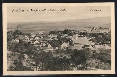 AK Fischau, Panoramablick auf den Ort