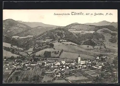 AK Türnitz, Ortsansicht aus der Vogelschau