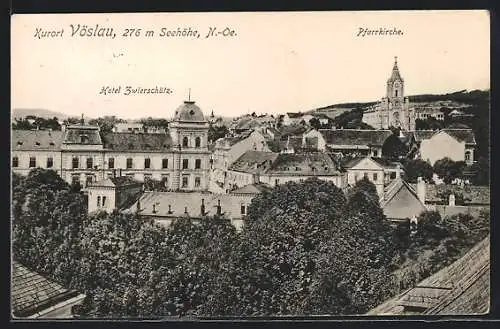 AK Vöslau, Hotel Zwierschütz, Pfarrkirche