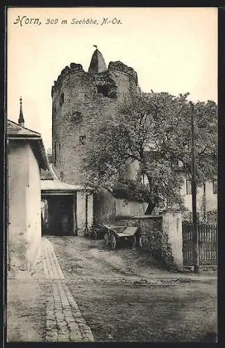 AK Horn, Strassenpartie mit altem Turm