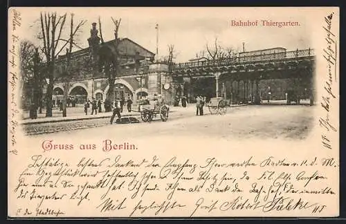 AK Berlin-Tiergarten, Bahnhof Thiergarten