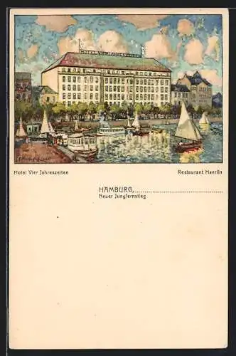 Künstler-AK Hamburg-Neustadt, Hotel Vier Jahreszeiten