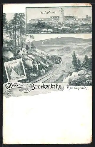 AK Brocken, Köhlerhütte, Brockenbahn, Brockenhotel