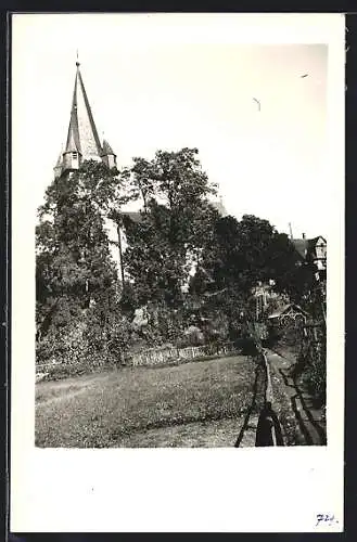 Foto-AK Nastätten, Evangelische Kirche 1927