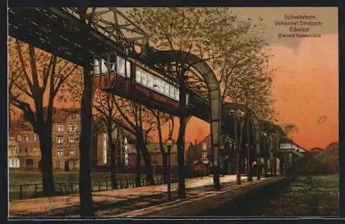 AK Wuppertal, Schwebebahn am Bahnhof Hammerstein
