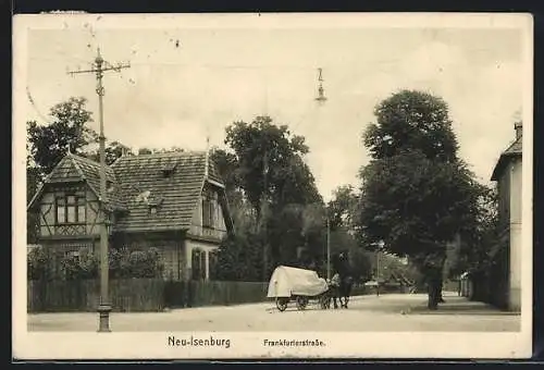 AK Neu-Isenburg, Blick in die Frankfurterstrasse mit Pferdekutsche