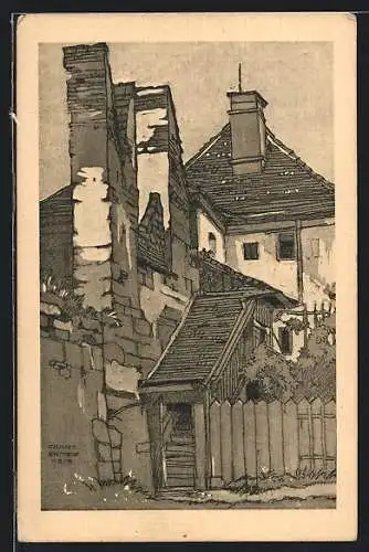 Künstler-AK Burghausen a. Salzach, Am Schwurfinger