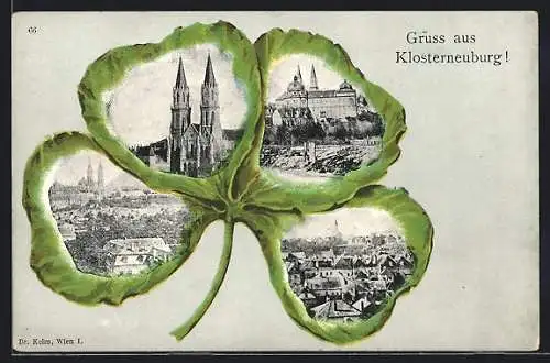AK Klosterneuburg, Kirche, Totalansicht, Kleeblatt