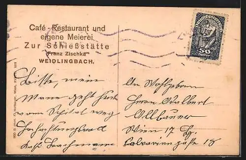 AK Weidlingbach, Partie am Gasthaus