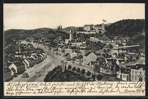 AK Matzen /N.-Oesterr., Blick über die Stadt auf das Schloss