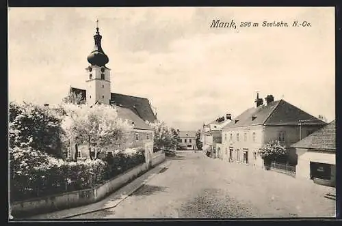 AK Mank, Strassenpartie bei der Kirche