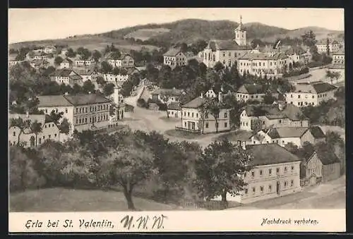 AK Erla bei St. Valentin, Ortsansicht mit Blick auf die Kirche