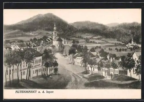 AK Altenmarkt a. d. Isper, Blick entlang der Strasse zur Kirche