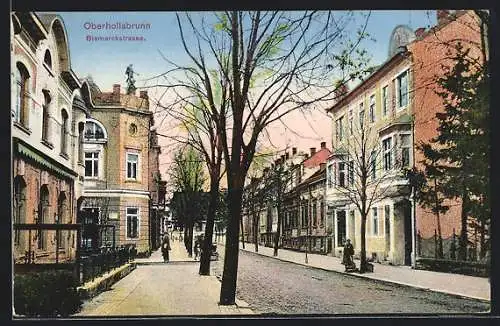 AK Oberhollabrunn, Bürgerhäuser in der Bahnstrasse