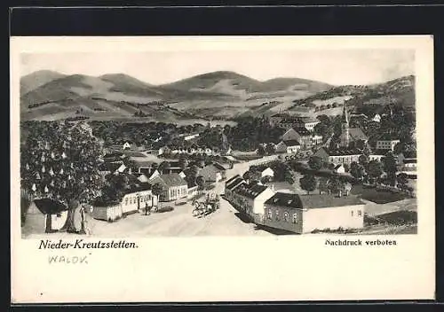 AK Nieder-Kreuzstetten, Ortsansicht entlang der Ortsstrasse