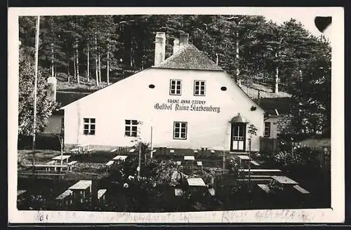 AK Dreistätten, Gasthof Ruine Starhemberg, Inh. Franz & Anna Czerny