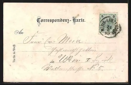 Lithographie Maria Lanzendorf, Gnadenbild, Bahnhof, Kirche