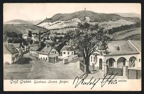 AK Gross Graben, Gasthaus Lorenz Berger