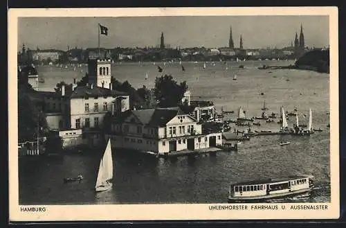 AK Hamburg, Uhlenhorster Fährhaus und Aussenalster